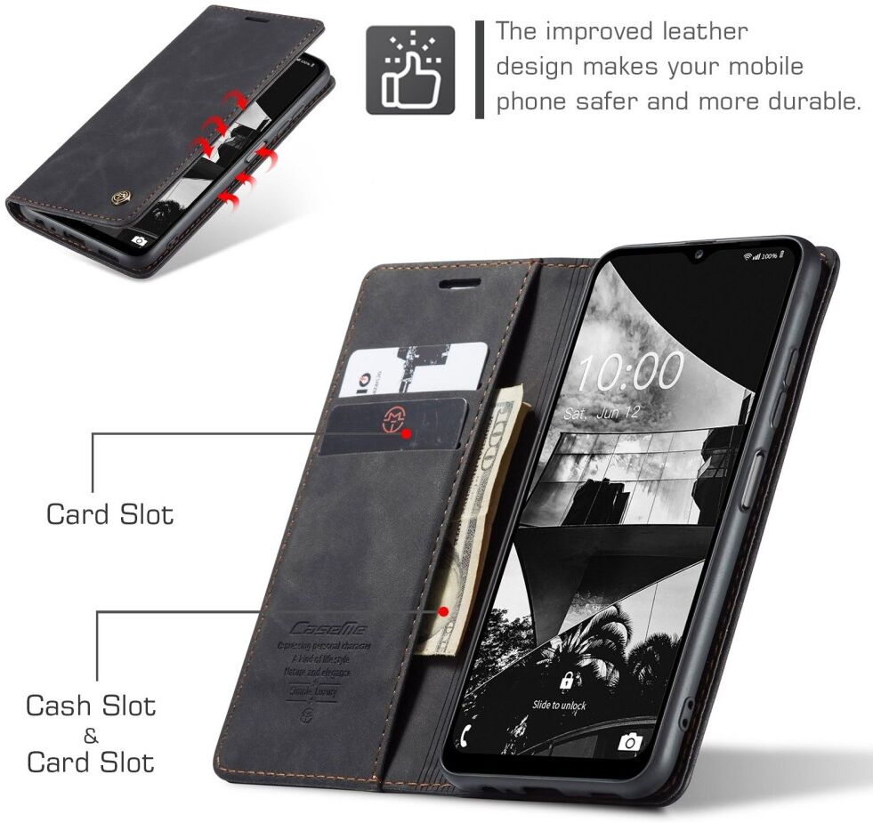 CaseMe 013 Samsung Galaxy M33 Hoesje Book Case met Standaard Zwart afbeelding 9