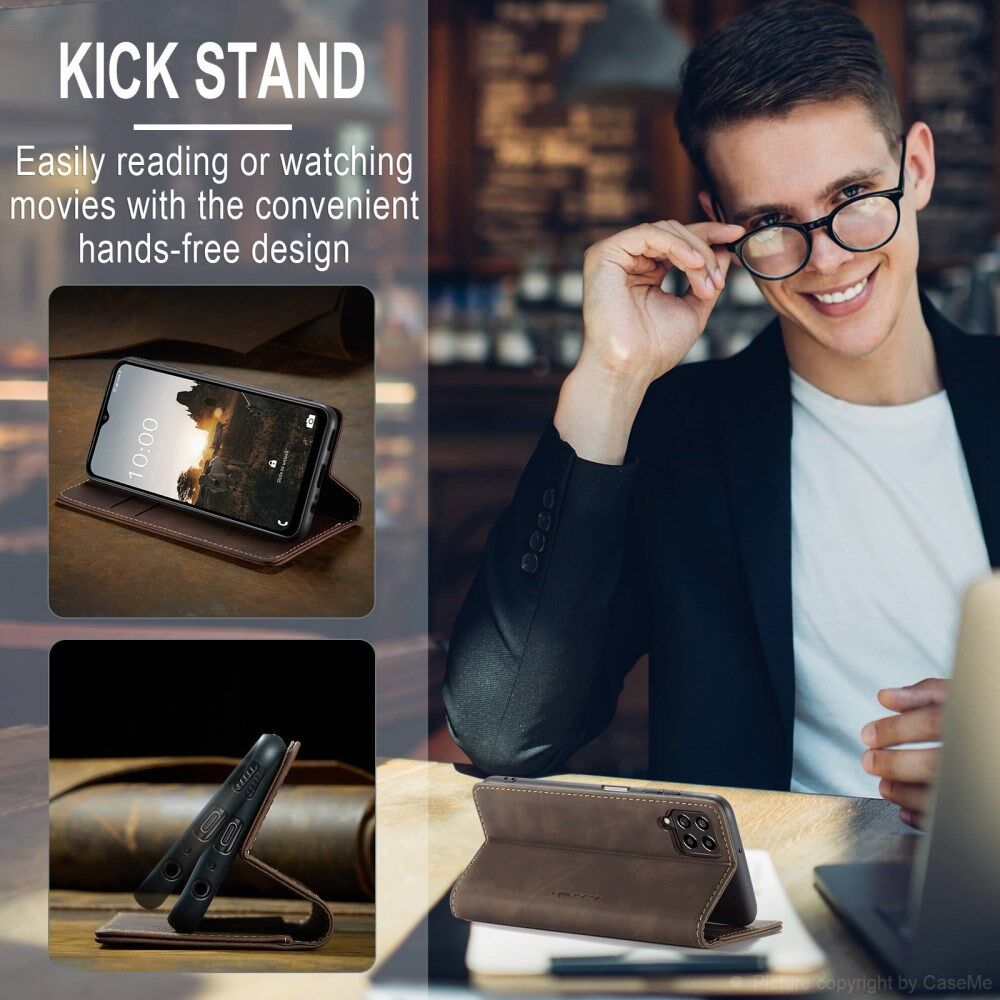 CaseMe 013 Samsung Galaxy M33 Hoesje Book Case met Standaard Coffee afbeelding 4