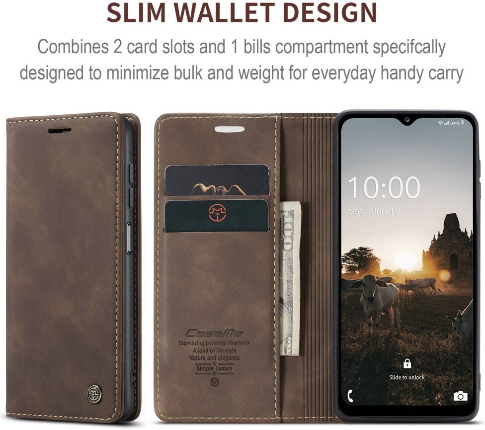 CaseMe 013 Samsung Galaxy M33 Hoesje Book Case met Standaard Coffee afbeelding 7