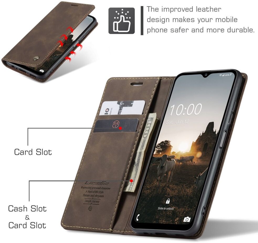 CaseMe 013 Samsung Galaxy M33 Hoesje Book Case met Standaard Coffee afbeelding 8