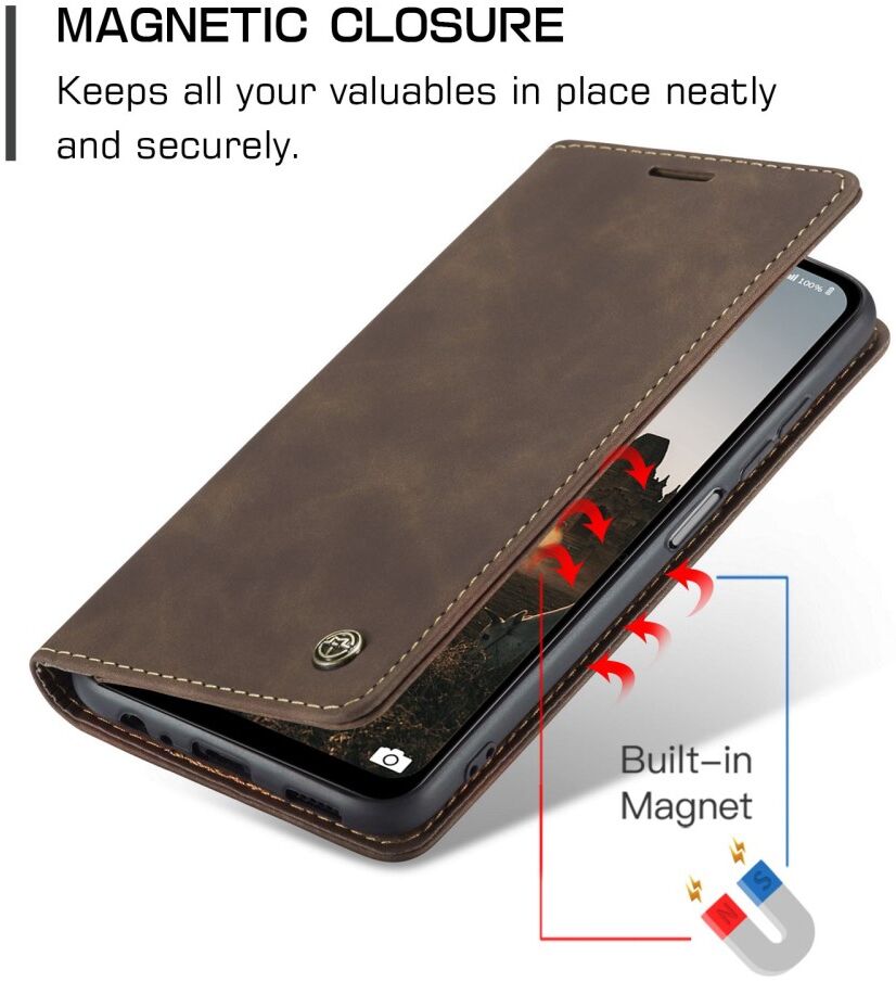 CaseMe 013 Samsung Galaxy M33 Hoesje Book Case met Standaard Coffee afbeelding 9