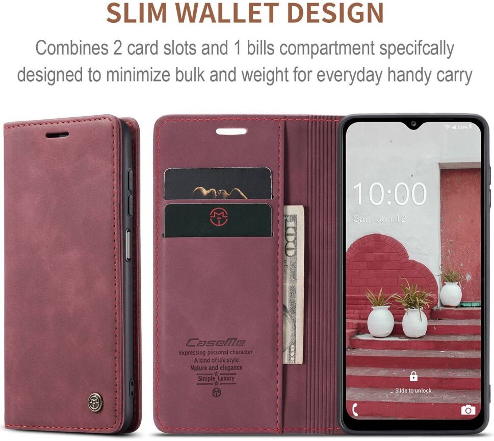 CaseMe 013 Samsung Galaxy M33 Hoesje Book Case met Standaard Rood afbeelding 6