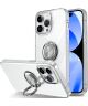 Apple iPhone 15 Hoesje met Magnetische Kickstand Ring Transparant
