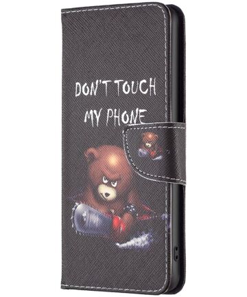 Motorola Edge 40 Hoesje Portemonnee Book Case Don't Touch Print Hoesjes