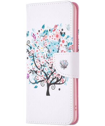 Moterola Edge 40 Hoesje Portemonnee Book Case Flower Print Hoesjes