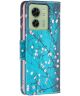 Motorola Edge 40 Hoesje Portemonnee Book Case Blossom Print