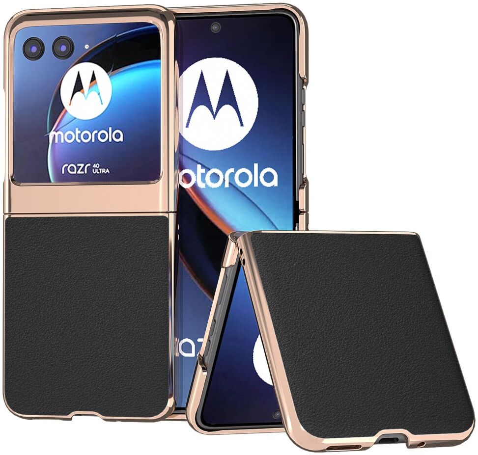 Motorola Razr 40 Ultra Hoesje Leer Back Cover Zwart afbeelding 1