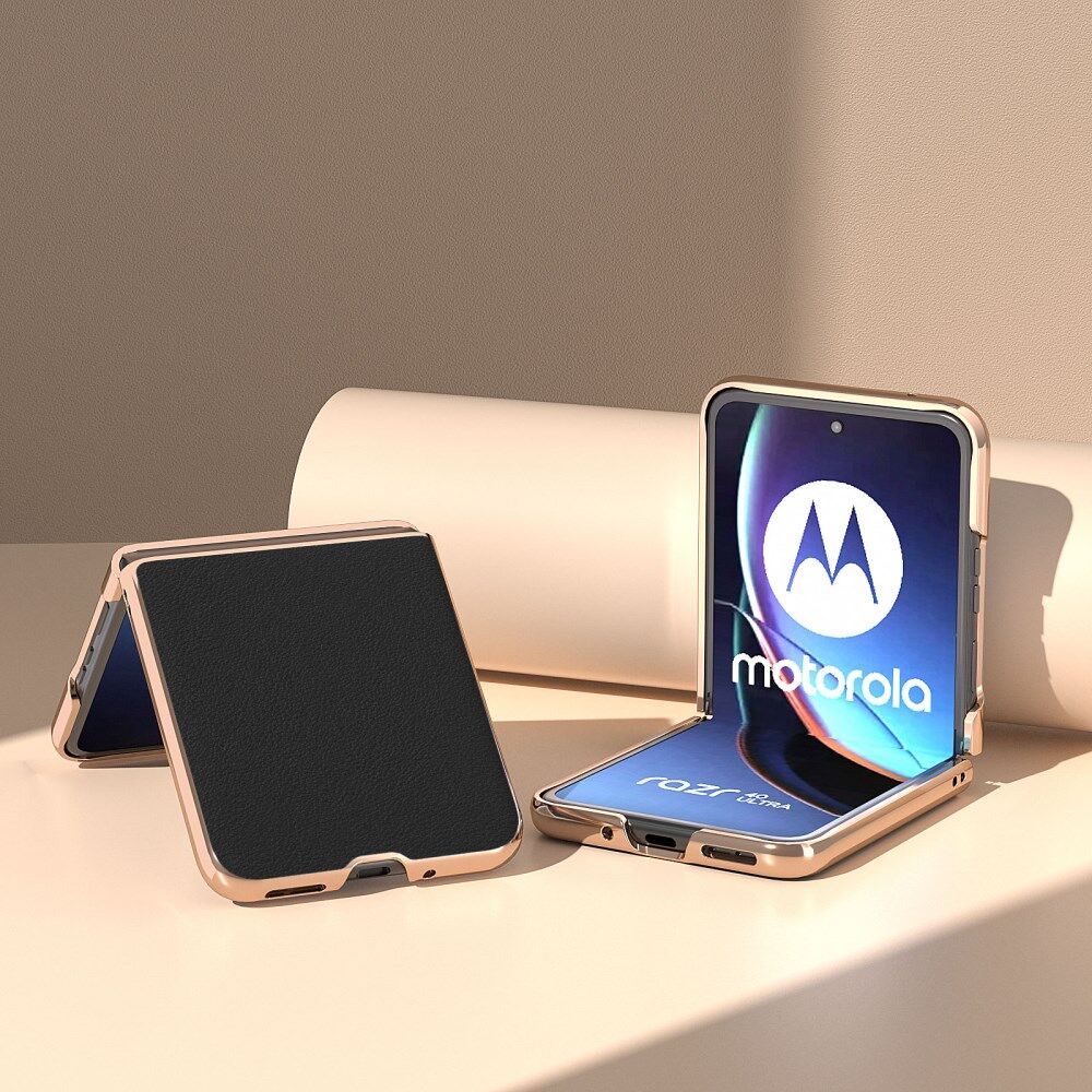 Motorola Razr 40 Ultra Hoesje Leer Back Cover Zwart afbeelding 3