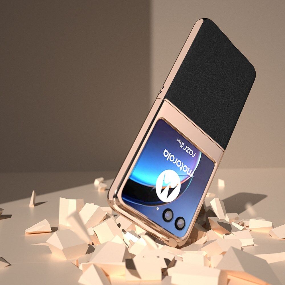 Motorola Razr 40 Ultra Hoesje Leer Back Cover Zwart afbeelding 5