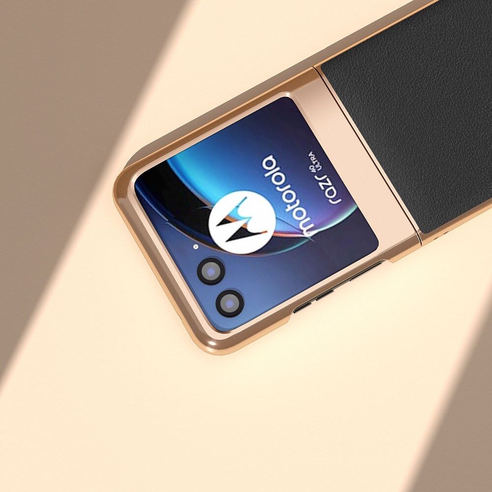 Motorola Razr 40 Ultra Hoesje Leer Back Cover Zwart afbeelding 6