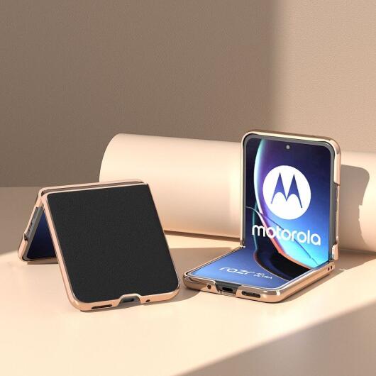 Motorola Razr 40 Ultra Hoesje Leer Back Cover Zwart afbeelding 3