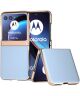 Motorola Razr 40 Ultra Hoesje Leer Back Cover Blauw
