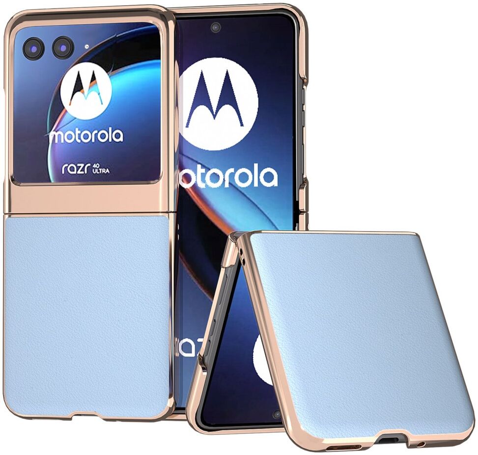 Motorola Razr 40 Ultra Hoesje Leer Back Cover Blauw afbeelding 1