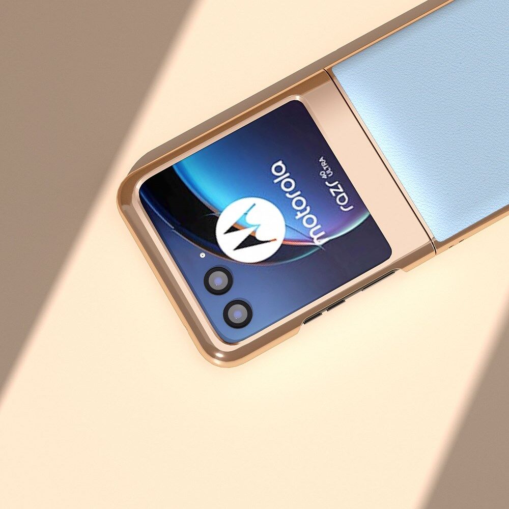 Motorola Razr 40 Ultra Hoesje Leer Back Cover Blauw afbeelding 6