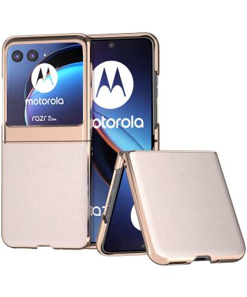 Motorola Razr 40 Ultra Hoesje Leer Back Cover Grijs Hoesjes