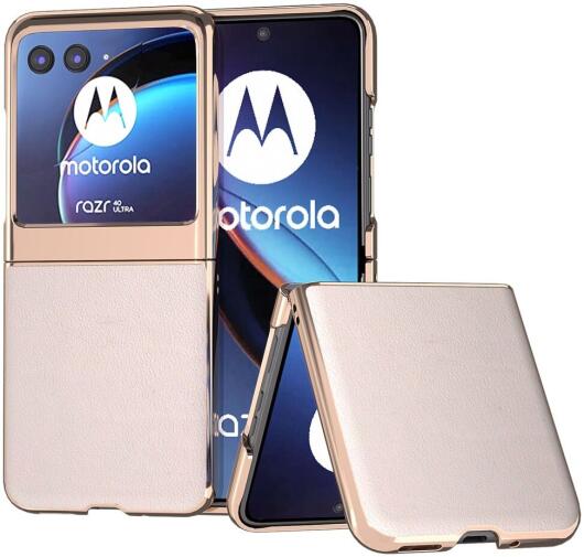 Motorola Razr 40 Ultra Hoesje Leer Back Cover Grijs afbeelding 1