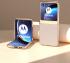 Motorola Razr 40 Ultra Hoesje Leer Back Cover Grijs afbeelding 2