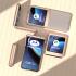 Motorola Razr 40 Ultra Hoesje Leer Back Cover Grijs afbeelding 4