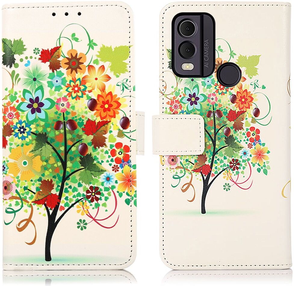 Nokia C22 Hoesje Portemonnee Book Case met Tree Print afbeelding 3
