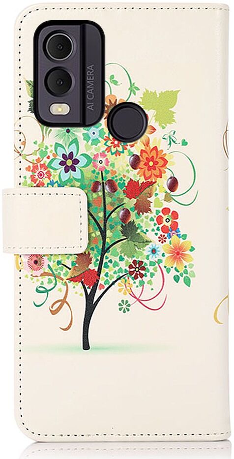 Nokia C22 Hoesje Portemonnee Book Case met Tree Print afbeelding 6