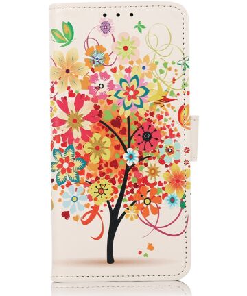 Nokia C22 Hoesje Portemonnee Book Case met Flower Print Hoesjes