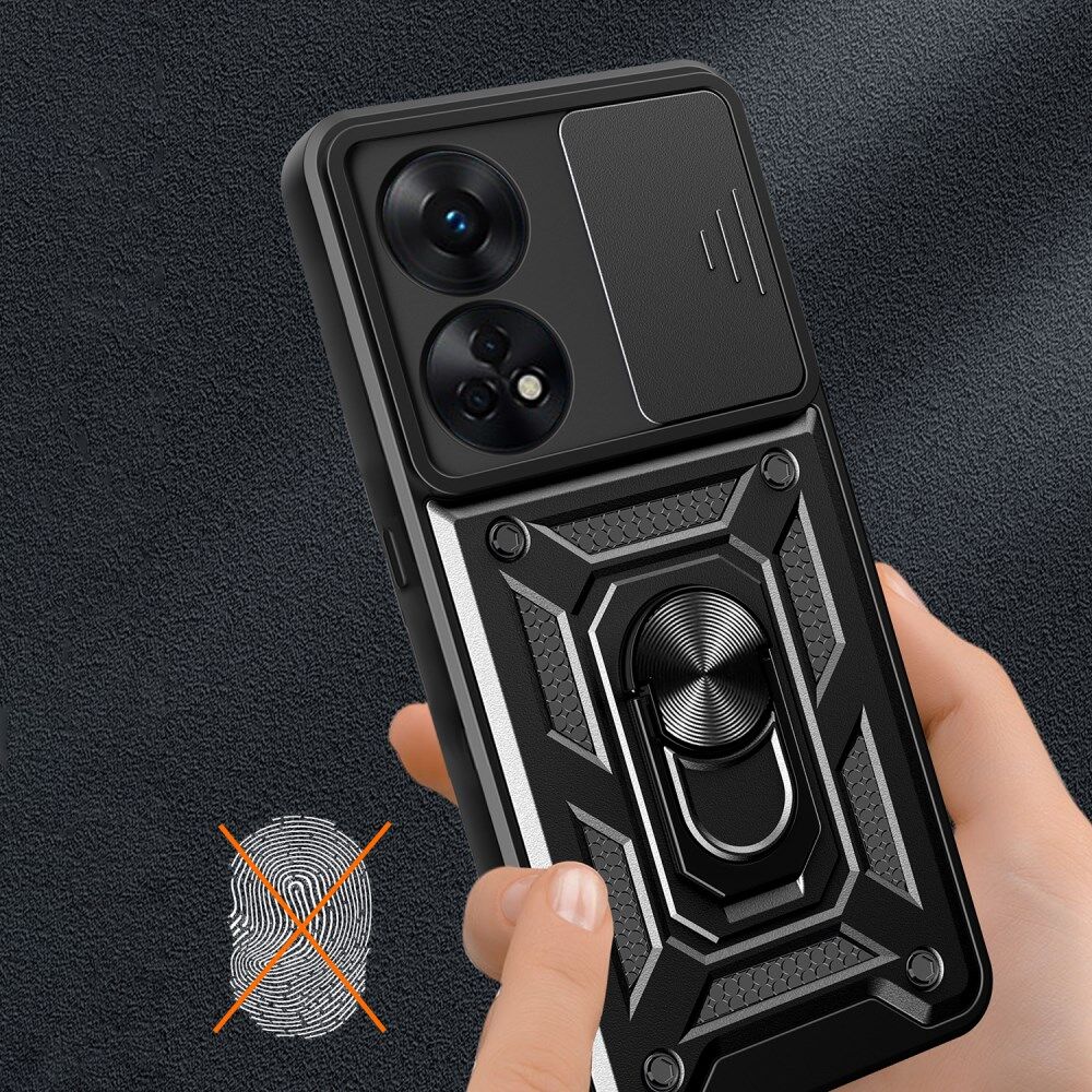 Oppo Reno8 T Hoesje met Camera Slider en Kickstand Ring Blauw afbeelding 6