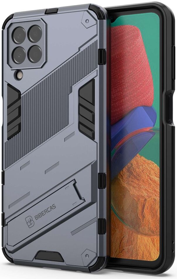 Samsung Galaxy M33 Hoesje Shockproof Kickstand Back Cover Blauw afbeelding 1