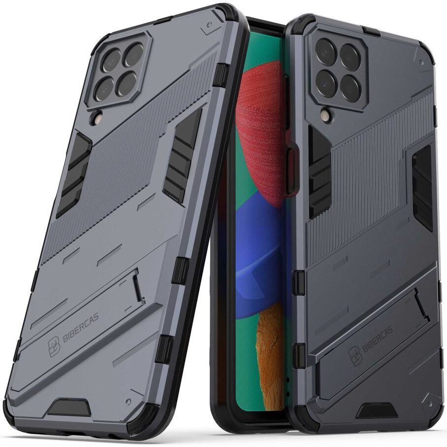 Samsung Galaxy M33 Hoesje Shockproof Kickstand Back Cover Blauw afbeelding 5
