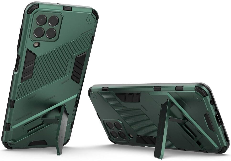 Samsung Galaxy M33 Hoesje Shockproof Kickstand Back Cover Groen afbeelding 2