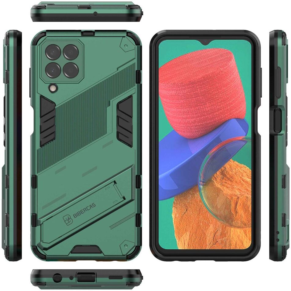 Samsung Galaxy M33 Hoesje Shockproof Kickstand Back Cover Groen afbeelding 6