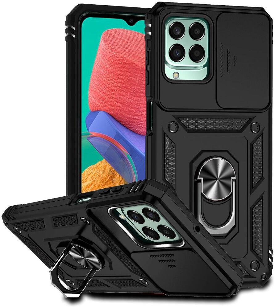Samsung Galaxy M33 Hoesje met Camera Slider en Kickstand Ring Zwart afbeelding 1