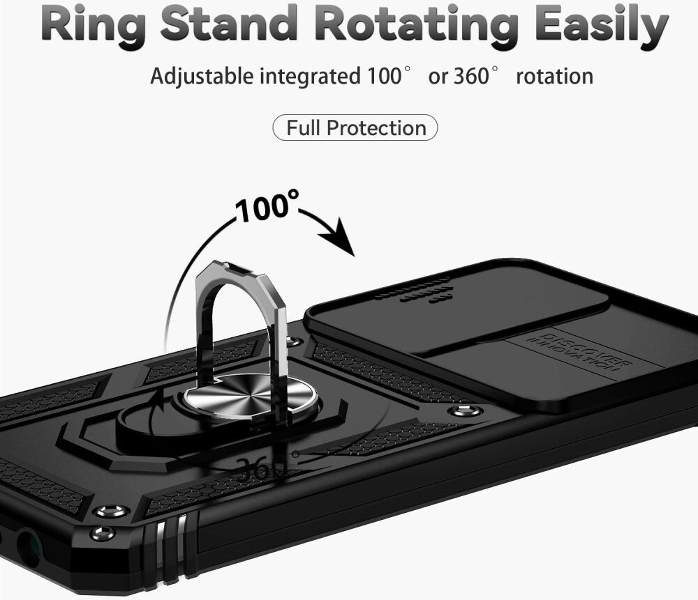 Samsung Galaxy M33 Hoesje met Camera Slider en Kickstand Ring Zwart afbeelding 5