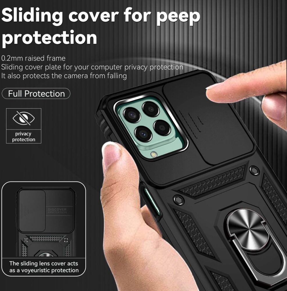 Samsung Galaxy M33 Hoesje met Camera Slider en Kickstand Ring Zwart afbeelding 6