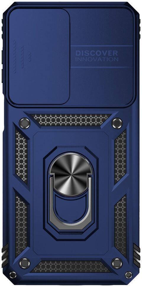 Samsung Galaxy M33 Hoesje met Camera Slider en Kickstand Ring Blauw afbeelding 2