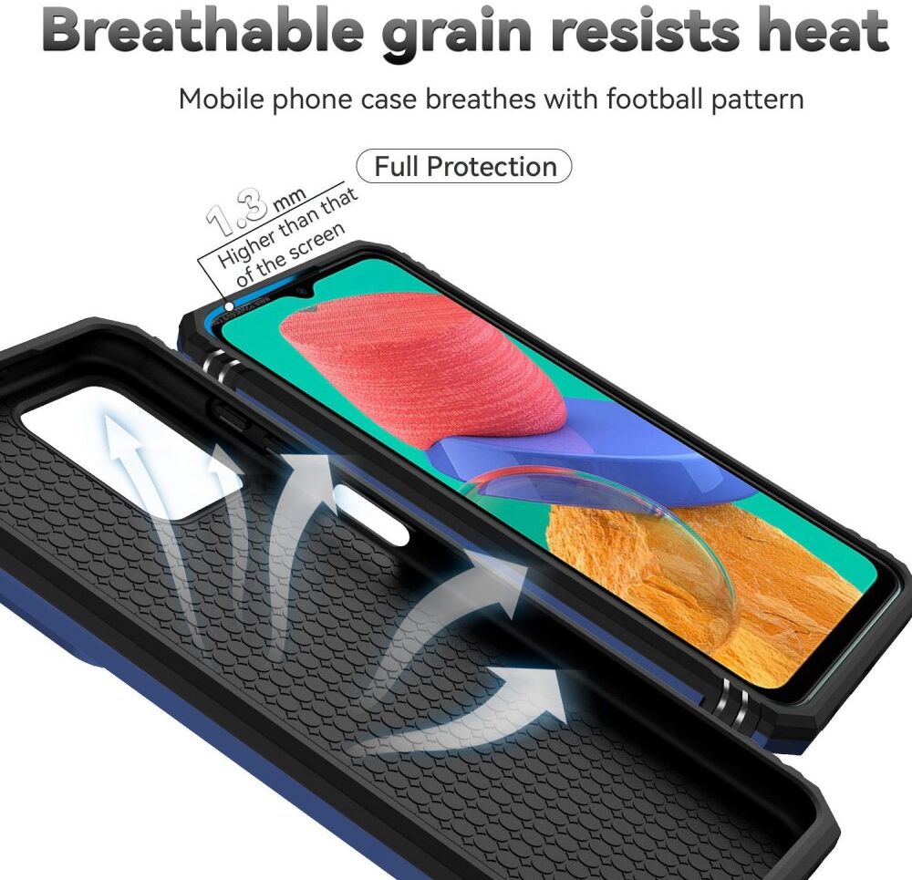 Samsung Galaxy M33 Hoesje met Camera Slider en Kickstand Ring Blauw afbeelding 8