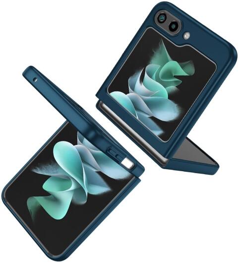 Samsung Galaxy Z Flip 5 Hoesje Magnetische Kickstand Ring Blauw afbeelding 2