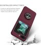 Samsung Galaxy Z Flip 5 Hoesje Magnetische Kickstand Ring Donker Rood