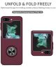 Samsung Galaxy Z Flip 5 Hoesje Magnetische Kickstand Ring Donker Rood