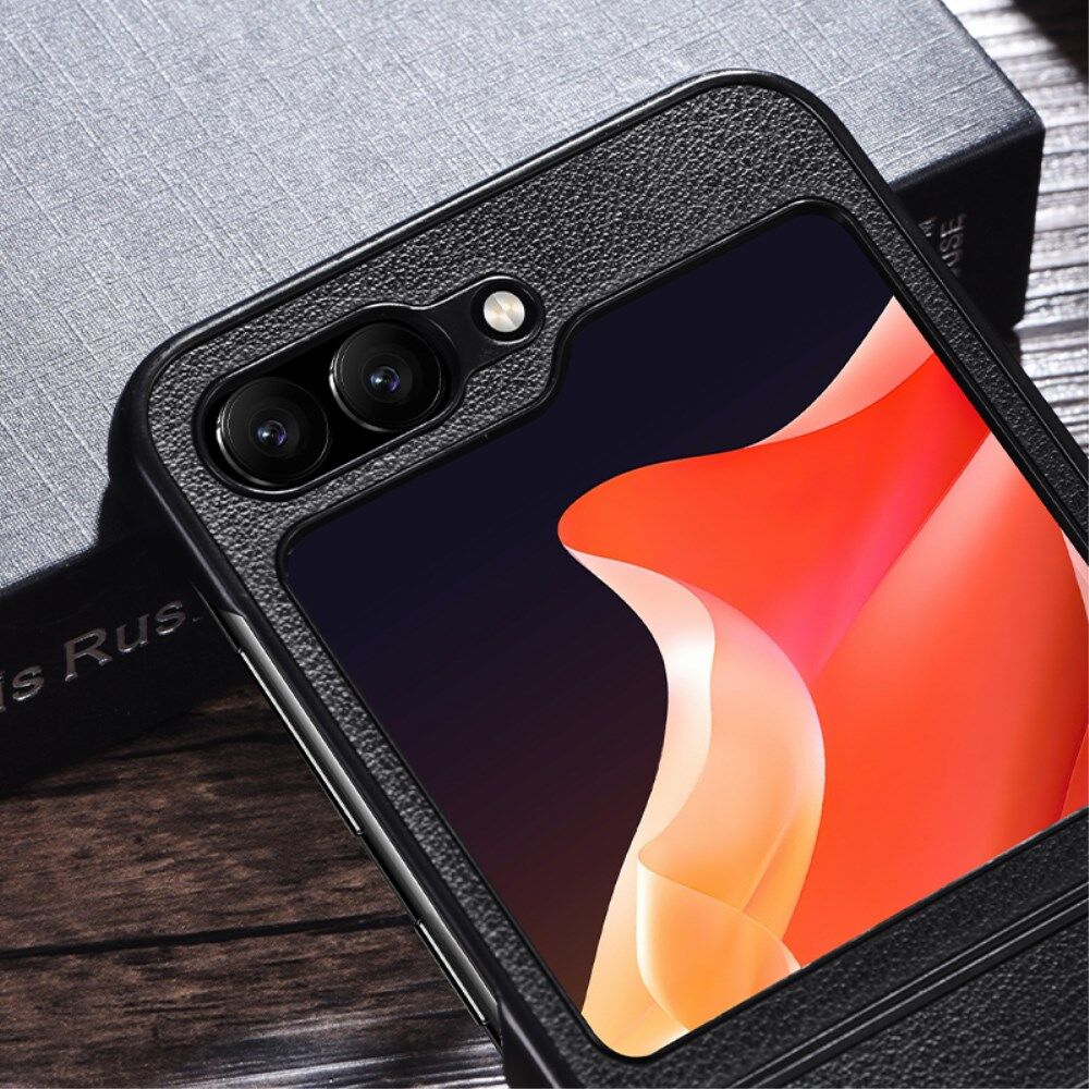 Samsung Galaxy Z Flip 5 Hoesje MagSafe Kunstleer Back Cover Rood afbeelding 5