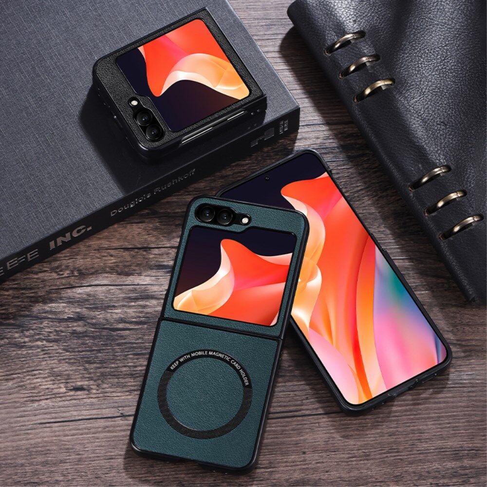 Samsung Galaxy Z Flip 5 Hoesje MagSafe Kunstleer Back Cover Rood afbeelding 8