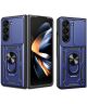 Samsung Galaxy Z Fold 5 Hoesje Camera Slider en Kickstand Ring Blauw