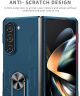 Samsung Galaxy Z Fold 5 Hoesje met Magnetische Kickstand Ring Blauw