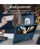 Samsung Galaxy Z Fold 5 Hoesje met Magnetische Kickstand Ring Blauw