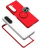 Samsung Galaxy Z Fold 5 Hoesje Magnetische Kickstand Back Cover Rood