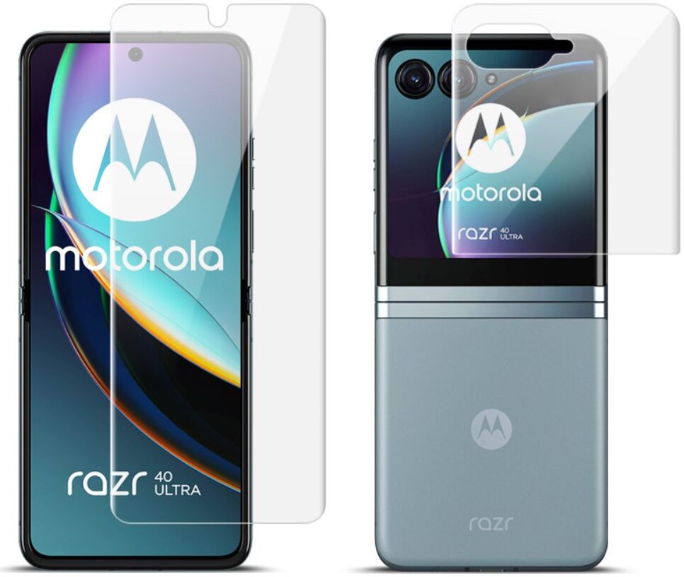 Imak Motorola Razr 40 Ultra Screen Protector Display en Achterkant afbeelding 1