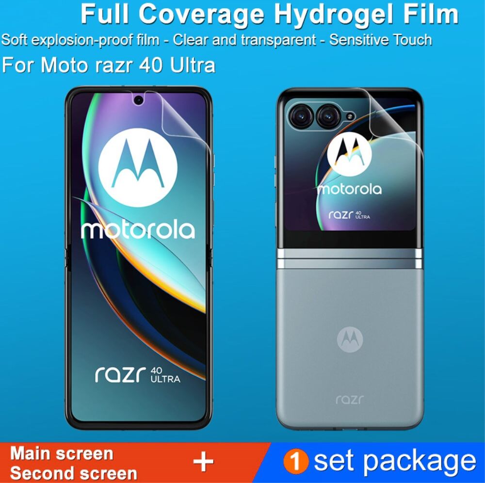 Imak Motorola Razr 40 Ultra Screen Protector Display en Achterkant afbeelding 4