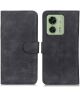 KHAZNEH Motorola Edge 40 5G Hoesje Retro Wallet Book Case Zwart