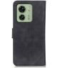 KHAZNEH Motorola Edge 40 5G Hoesje Retro Wallet Book Case Zwart