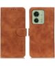 KHAZNEH Motorola Edge 40 5G Hoesje Retro Wallet Book Case Bruin