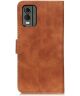 KHAZNEH Nokia C32 Hoesje Retro Wallet Book Case Bruin